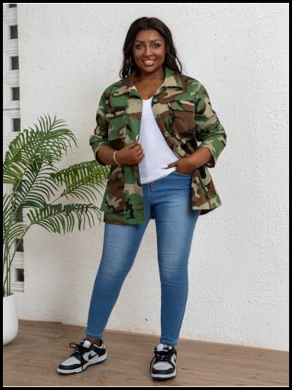 Lightweight Military Cargo Denim Jacket with Pockets - Picture 4 of 6